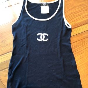 Vintage Authentic Chanel Tank Knit Top